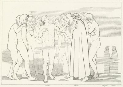 Casellas sang, skærsilden, Canto 2 (gravering) af John (after) Flaxman