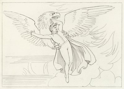 Dantes drøm, skærsilden, Canto 9 (gravering) af John (after) Flaxman