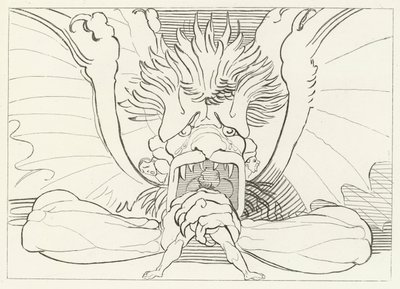 Dis, eller Lucifer, Inferno, Canto 34 (gravering) af John (after) Flaxman