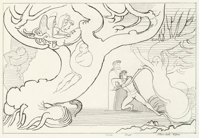 Forest of Harpies, Inferno, Canto 13 (gravering) af John (after) Flaxman