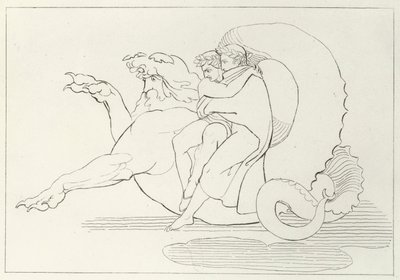 Gerion, Inferno, Canto 17 (gravering) af John (after) Flaxman