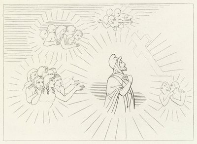 Heavenly Splendours, Paradise, Canto 20 (gravering) af John (after) Flaxman