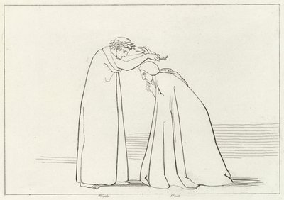 Ydmygelse, skærsilden, Canto 1 (gravering) af John (after) Flaxman
