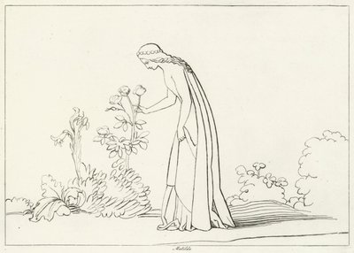 Matilda, Skærsilden, Canto 28 (gravering) af John (after) Flaxman