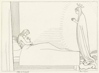 Cacciaguidas fødsel, Paradis, sang 15 (stik) af John (after) Flaxman