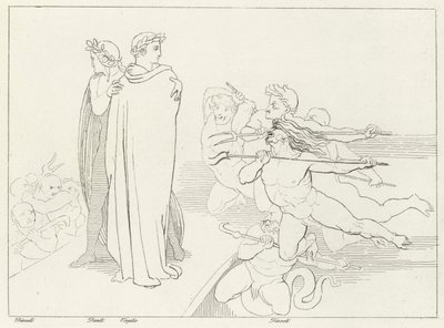 Broen, Inferno, Canto 21 (gravering) af John (after) Flaxman
