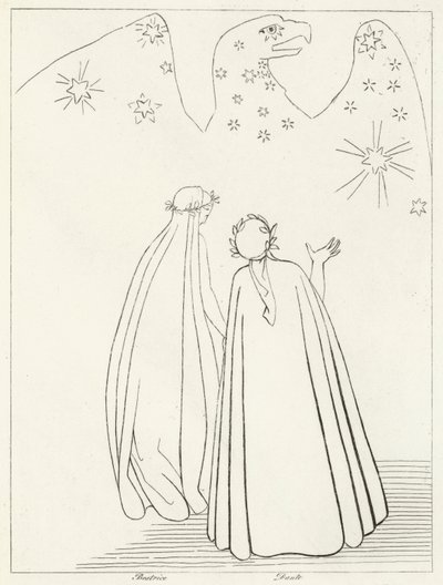 The Celestial Eagle, Paradise, Canto 19 (gravering) af John (after) Flaxman