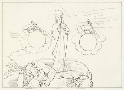 The Church Militant, Paradise, Canto 25 (gravering) af John (after) Flaxman