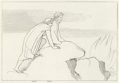 Den flammende bugt, Inferno, Canto 26 (stik) af John (after) Flaxman