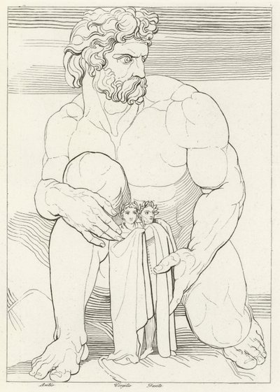 The Giants, Inferno, Canto 31 (gravering) af John (after) Flaxman