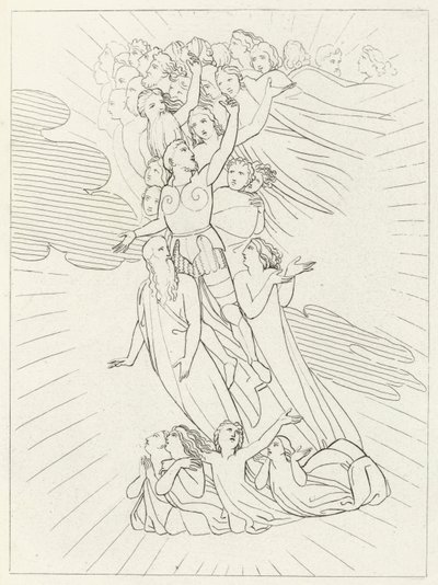 The Planet Jupiter, Paradise, Canto 18 (gravering) af John (after) Flaxman