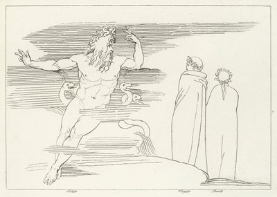 Regionen Pluto, Inferno, Canto 7 (gravering) af John (after) Flaxman