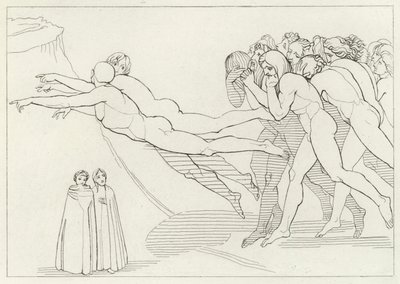 Selviskhedens region, skærsilden, Canto 18 (gravering) af John (after) Flaxman