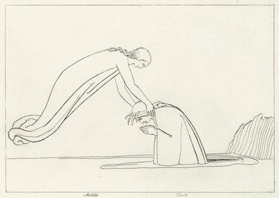 Floden Lethe, skjærsilden, Canto 31 (gravering) af John (after) Flaxman