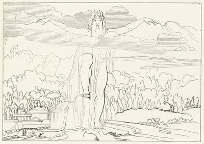 Statuen af de fire metaller, Inferno, Canto 14 (stik) af John (after) Flaxman