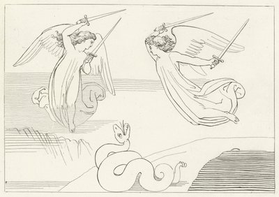The Valley, Skærsilden, Canto 8 (gravering) af John (after) Flaxman