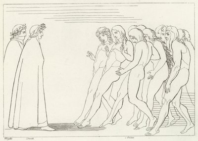 Skærsildens vestibule, skærsilden, Canto 3 (gravering) af John (after) Flaxman