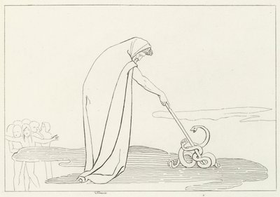 Tiresias, Inferno, Canto 20 (gravering) af John (after) Flaxman