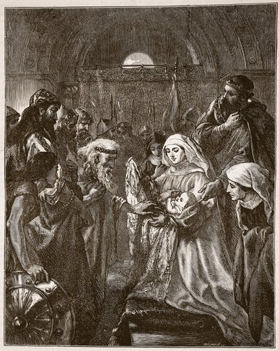 Edward præsenterer sin spæde søn for waliserne, illustration fra 