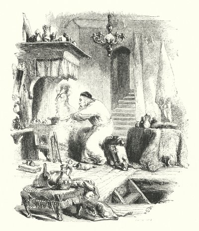 Alkymisten (gravering) af John (after) Gilbert