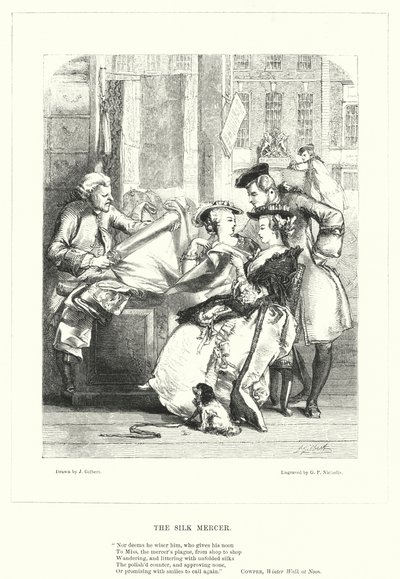 The Silk Mercer (gravering) af John (after) Gilbert