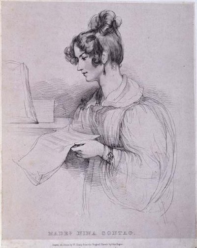 Mademoiselle Nina Sontag, graveret af William Sharp (1803-75) af John (after) Hayter