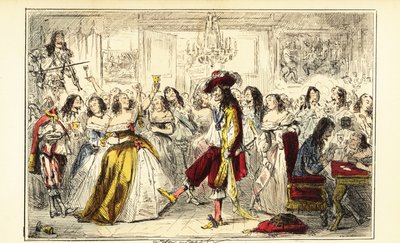 Kong Charles II ved en dansefest under restaureringen, omkring 1660 af John (after) Leech