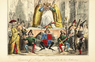 Kroningen af kong Henrik IV af England med en enorm krone af John (after) Leech