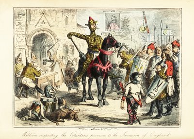 Vilhelm Erobreren med sin tøffe hær af normannere i 1066 af John (after) Leech