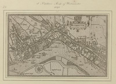En plan for Westminster af John (after) Norden