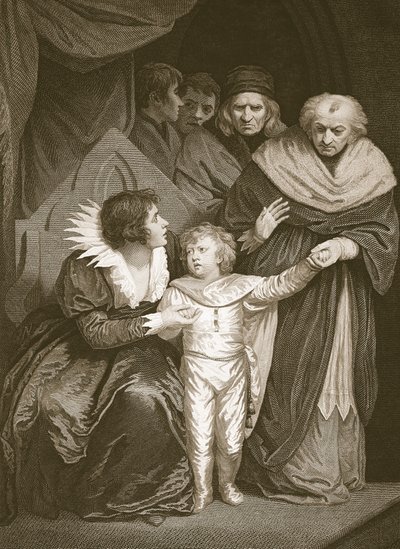 Duke of York, bror til Edward V, fratrådt af dronningen, indgraveret af J. Fittler, illustration fra David Humes 