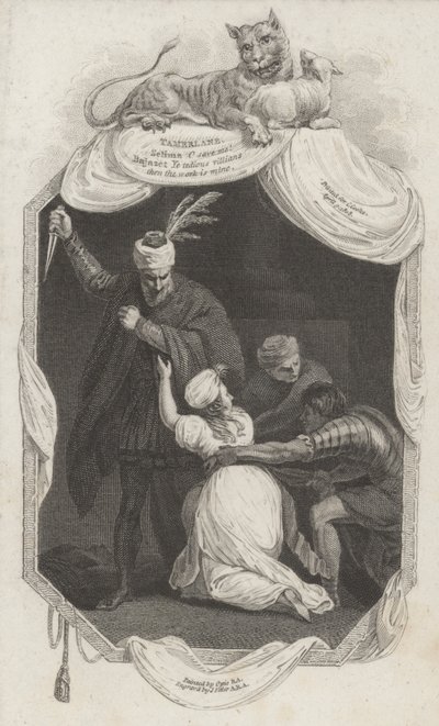 Scene fra Tamerlane af Nicholas Rowe (gravering) af John (after) Opie
