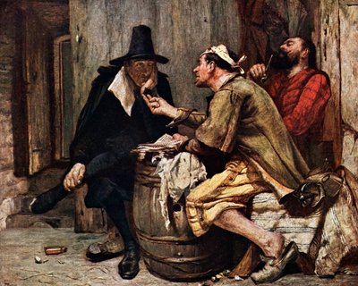 Cromwells helgener (farvelitografi) af John (after) Pettie