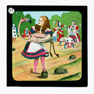 Alice i Eventyrland, farvede lanterneglas (lanternerutsjebane) af John (after) Tenniel