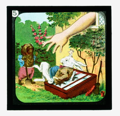 Alice i Eventyrland, farvede lanterneglas (lanternerutsjebane) af John (after) Tenniel