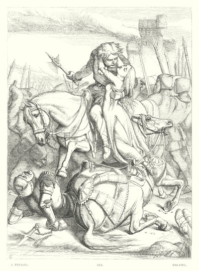 Lord Byrons barn Harold, Canto III, strofe 49 (gravering) af John (after) Tenniel
