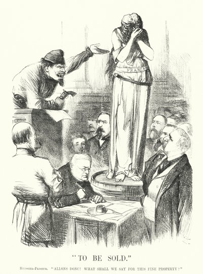 Punch tegneserie: Skal sælges - Pariserkommunen (gravering) af John (after) Tenniel
