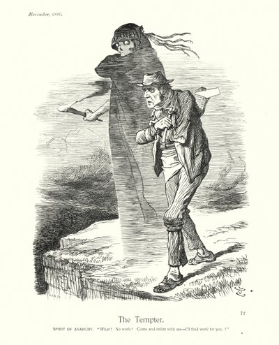 Sir John Tenniel-tegneserie: Fristeren (kobberstik) af John (after) Tenniel