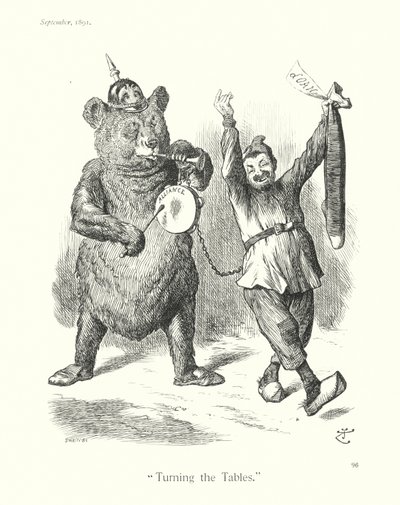 Sir John Tenniel-tegneserie: "Turning the Tables" (gravering) af John (after) Tenniel