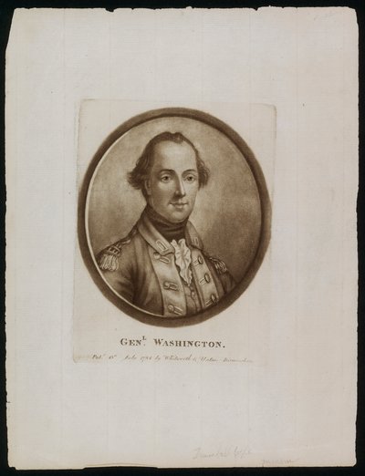 Portræt af general [George] Washington (stik) af John (after) Trumbull