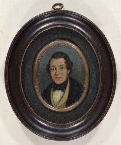Miniature: Portræt af Abram Constable (1783-1862), bror til kunstneren (olie på bord) af John (attr. to) Constable