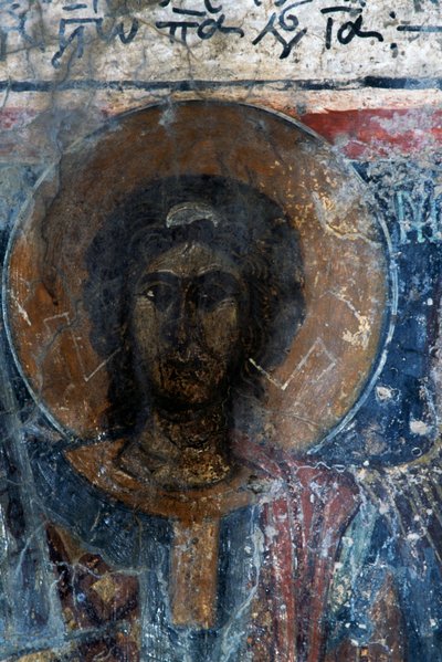 Kristus, frisk kor af Agia Paraskevi, Voutas, Kreta, Grækenland (foto) af Walter Charles Mills