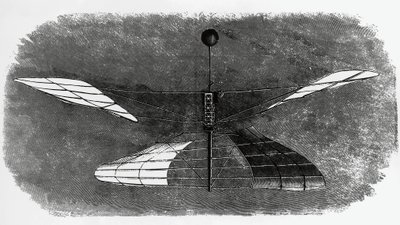 Enrico Forlanini helikopter (1848-1930), blæktegning, Italien af Walter Charles Mills