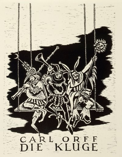 Tyskland, diessen am ammersee, Playbill til premiere på Die Kluge (Den kloge kvinde) af Carl Orff (1895-1982) i Frankfurt af Walter Charles Mills