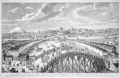 Old Tokyo: byen Edo (litho) af Walter Charles Mills