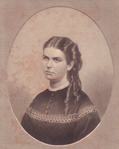 Portræt af Ada Kinsman (1845-1871), kone til pastor Edward Archibald Wanless, gravering af FE Jones, omkring 1870 af Walter Charles Mills