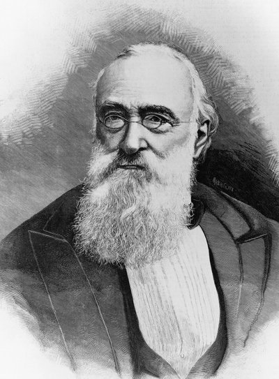 Portræt af Agostino Depretis (1813-1887), italiensk statsmand og premierminister i Kongeriget Italien, gravering efter fotografi af Michele Schemboche (aktiv 1856-ca 1906) af Walter Charles Mills