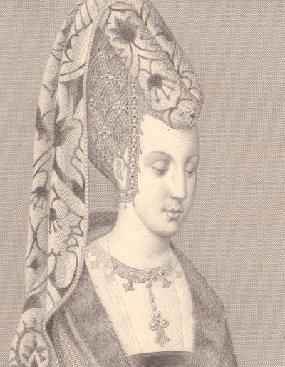 Portræt af Isabelle eller Isabeau af Bayern-Ingolstadt, dronning af Frankrig af Walter Charles Mills