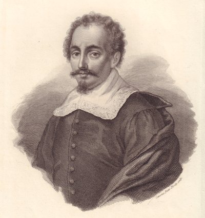 Portræt af den italienske geograf Jacopo Cantelli (1643-1695), kobberstik af Caterina Piotti-Pirola af Walter Charles Mills