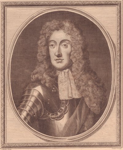 Portræt af James II af England (1633-1701), kobberstik af John Goldar (1729-1795) fra maleri af G Kneller af Walter Charles Mills